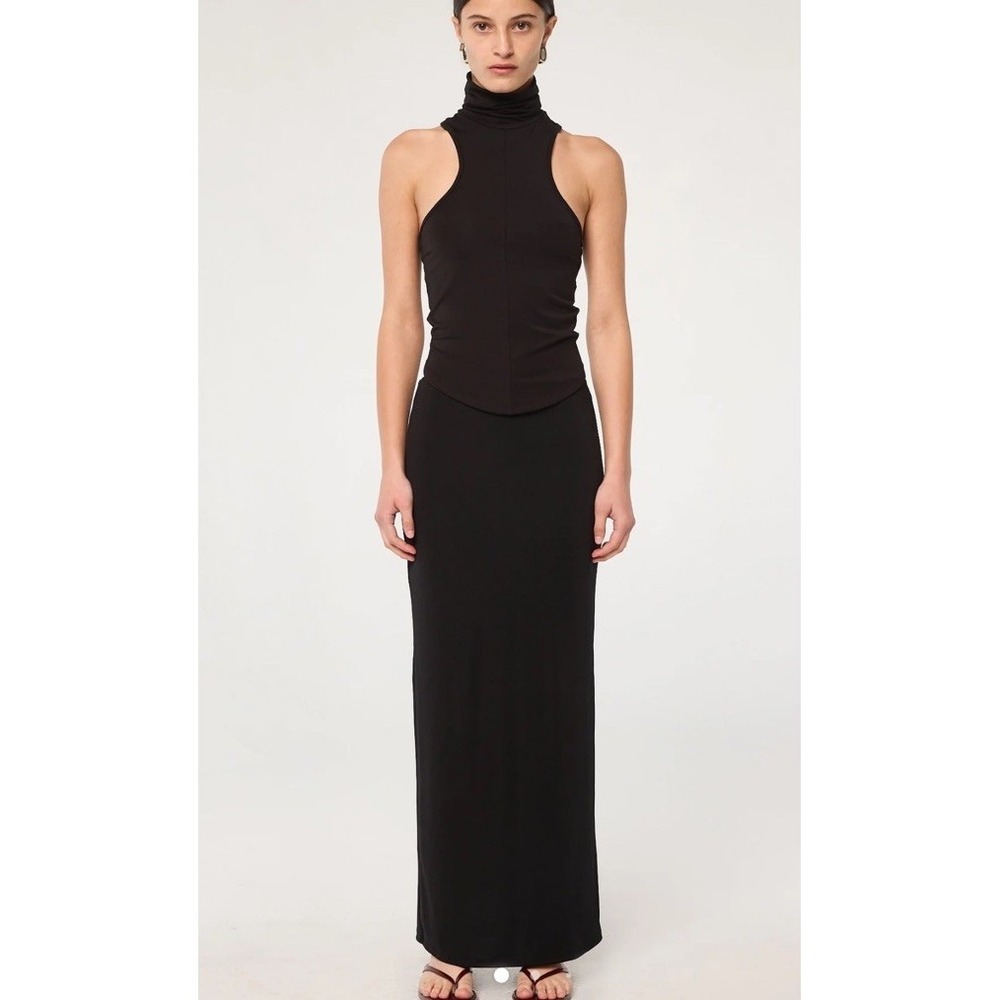 The Line By K Black Maxi Eliza Skirt Size M Minimalist Comfort Stretch Office